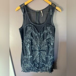 Free People Ice Ice Baby Mini Dress Size Large. Excellent Condition. Boho Glam